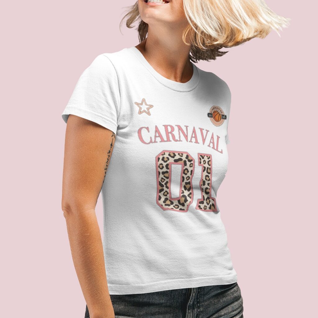Basketbal Dames T-shirt Carnaval 01 Wit 2
