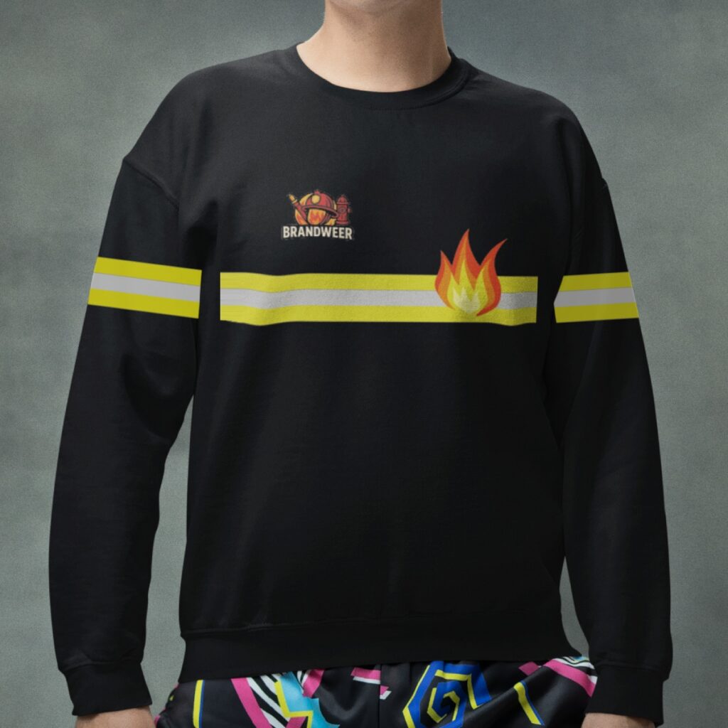 Carnaval Trui Brandweer Zwart