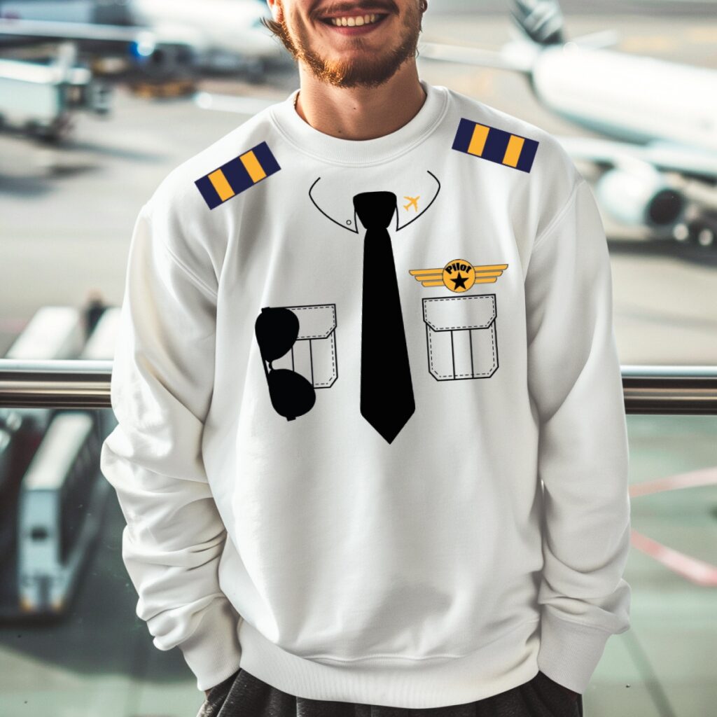 Carnaval Trui Piloot Wit