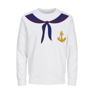 Carnaval Trui Matroos Front Wit