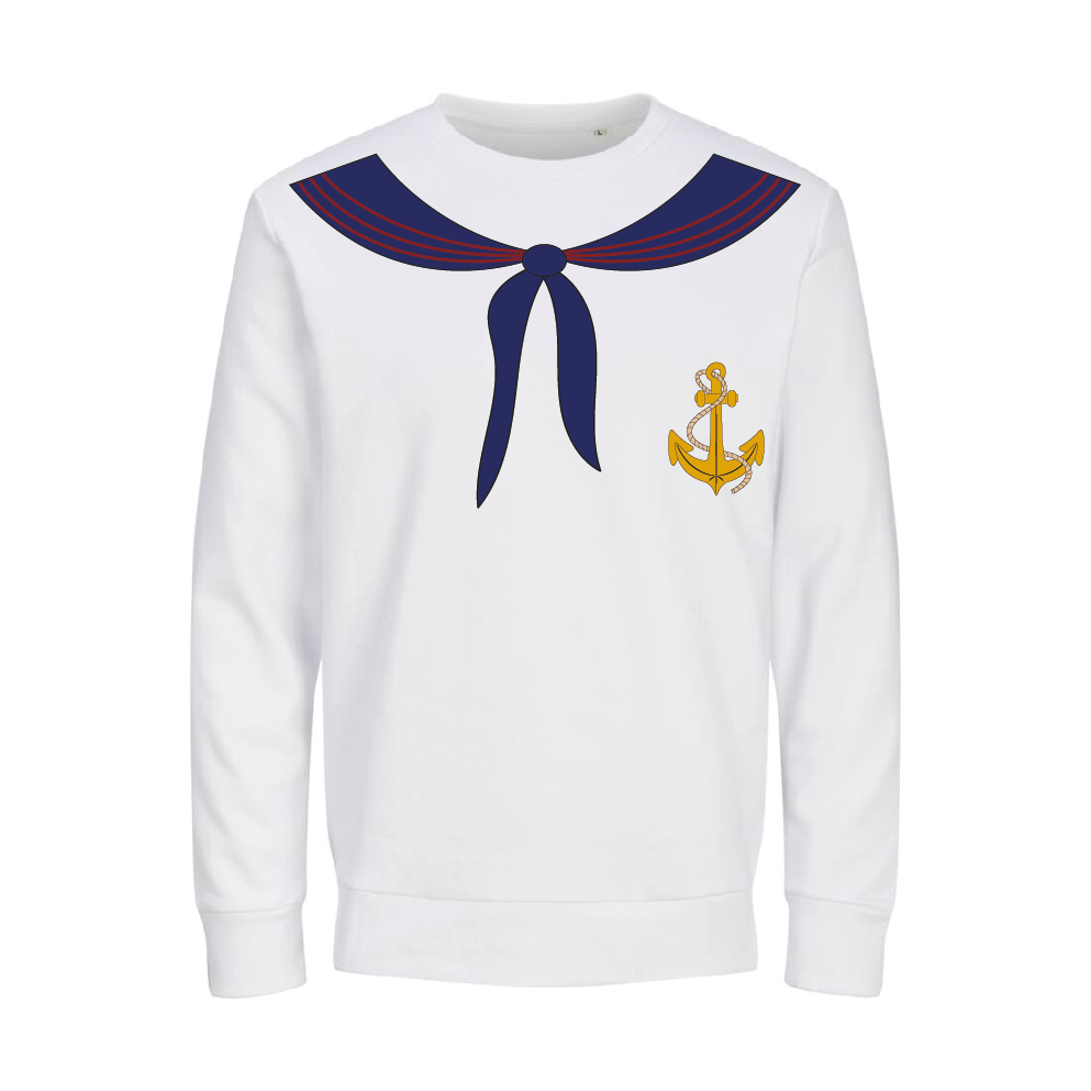 Carnaval Trui Matroos Front Wit