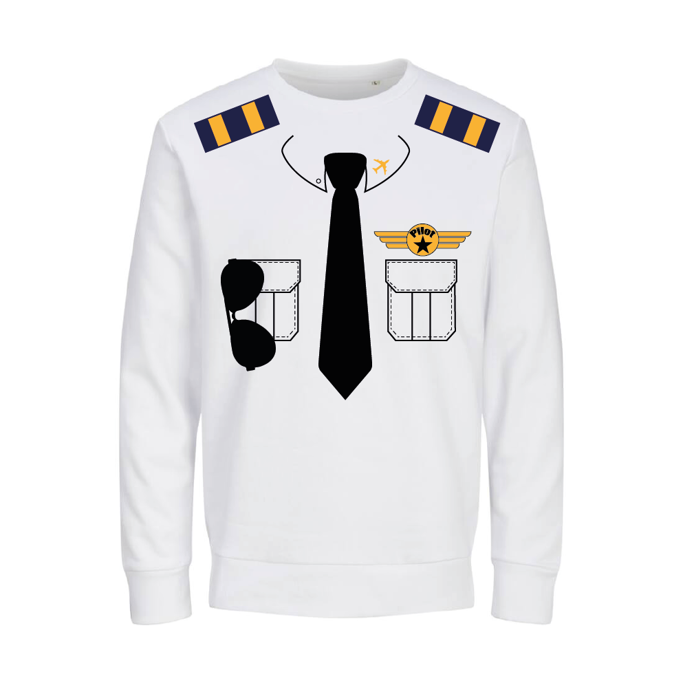 Carnaval Trui Piloot Wit