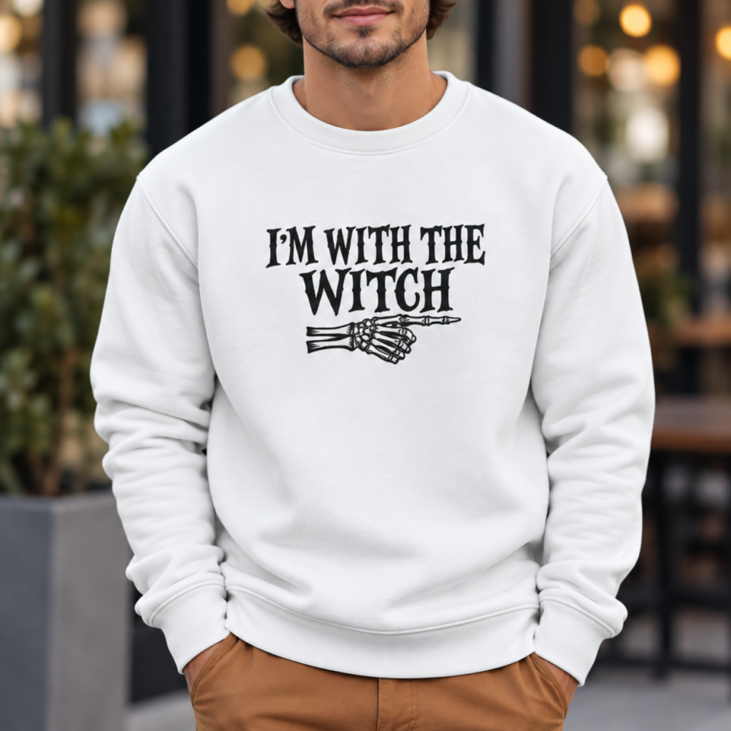 Halloween Sweater Heren I'm With The Witch
