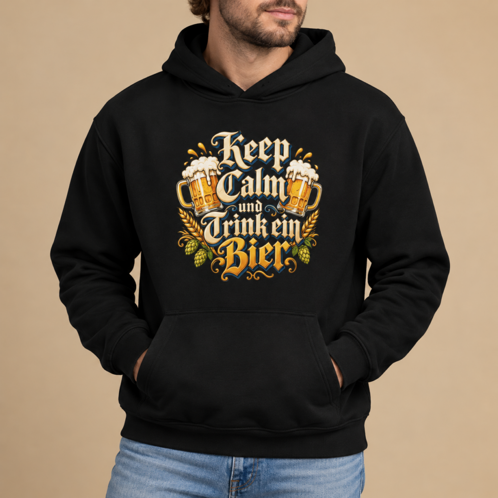 Oktoberfest Hoodie Heren Keep Calm Und Trink Ein Bier