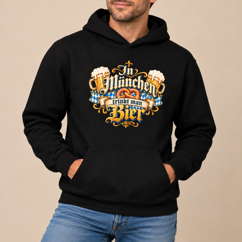 Oktoberfest Hoodie Heren In Munchen Trinkt Man Bier