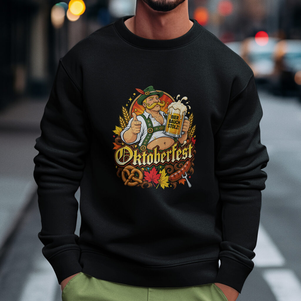 Oktoberfest Sweater Heren Bier Bauch Stolz