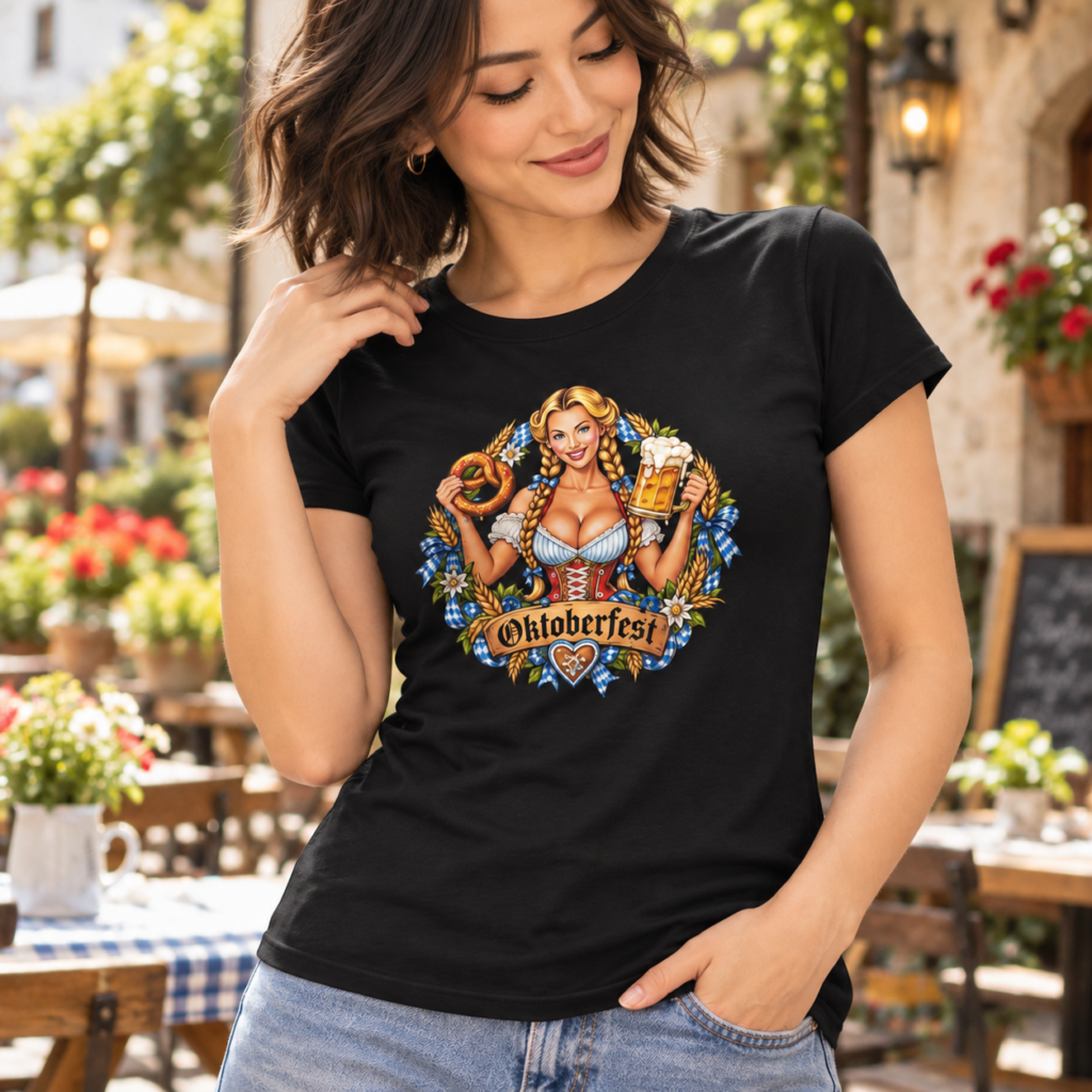 Oktoberfest T-shirt Dames Biermeisje